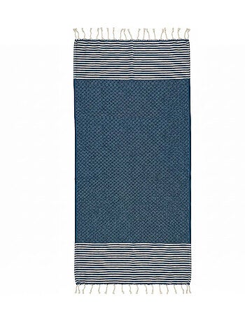 Reva | Fouta serviette plage nid d'abeille coton recyclé 1x2 m Seychelles