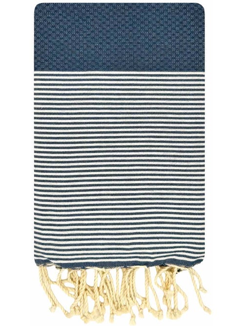 Reva | Fouta serviette plage nid d'abeille coton recyclé 1x2 m Seychelles - Kiabi