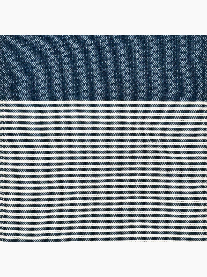 Reva | Fouta serviette plage nid d'abeille coton recyclé 1x2 m Seychelles Blanc Bleu - Kiabi