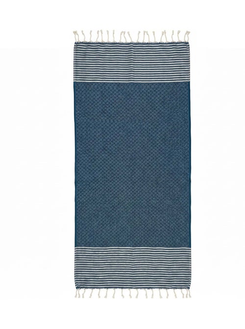 Reva | Fouta serviette plage nid d'abeille coton recyclé 1x2 m Seychelles - Kiabi