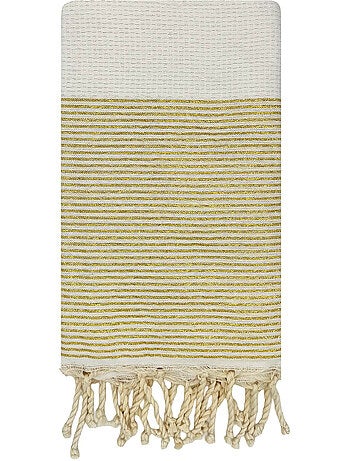 Reva | Fouta serviette plage nid d'abeille coton recyclé 1x2 m Seychelles