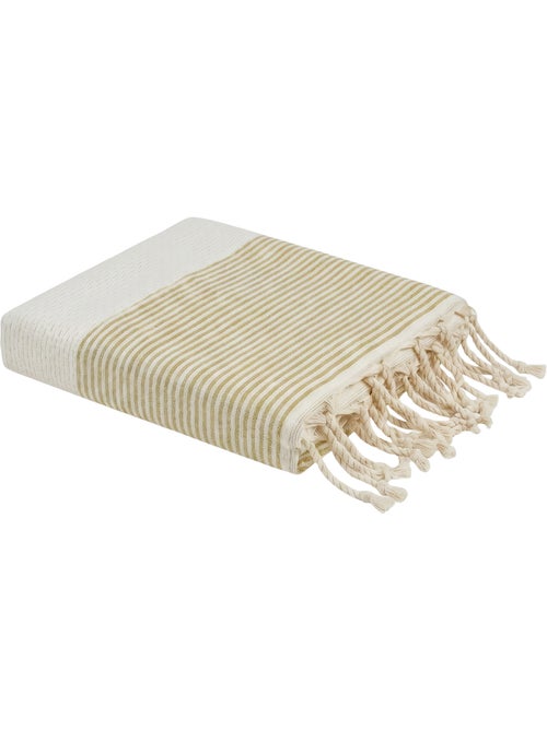 Reva | Fouta serviette plage nid d'abeille coton recyclé 1x2 m Seychelles - Kiabi