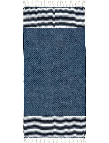 Reva | Fouta serviette plage nid d'abeille coton recyclé 1x2 m Seychelles