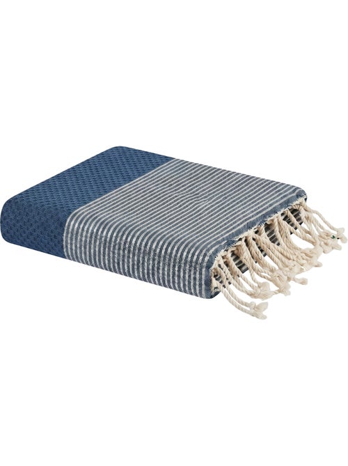 Reva | Fouta serviette plage nid d'abeille coton recyclé 1x2 m Seychelles - Kiabi