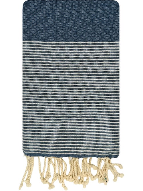 Reva | Fouta serviette plage nid d'abeille coton recyclé 1x2 m Seychelles - Kiabi