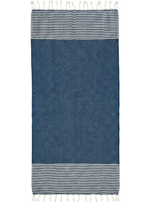 Reva | Fouta serviette plage nid d'abeille coton recyclé 1x2 m Seychelles - Kiabi