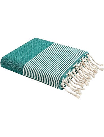 Reva | Fouta serviette plage nid d'abeille coton recyclé 1x2 m Seychelles