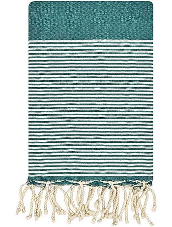 Reva | Fouta serviette plage nid d'abeille coton recyclé 1x2 m Seychelles