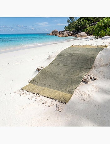 Reva | Fouta serviette plage nid d'abeille coton recyclé 1x2 m Seychelles
