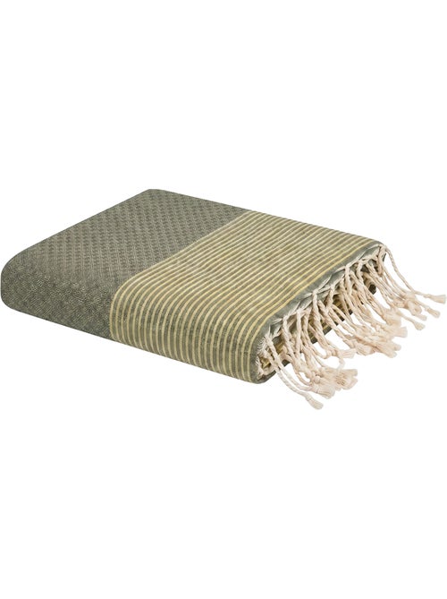 Reva | Fouta serviette plage nid d'abeille coton recyclé 1x2 m Seychelles - Kiabi