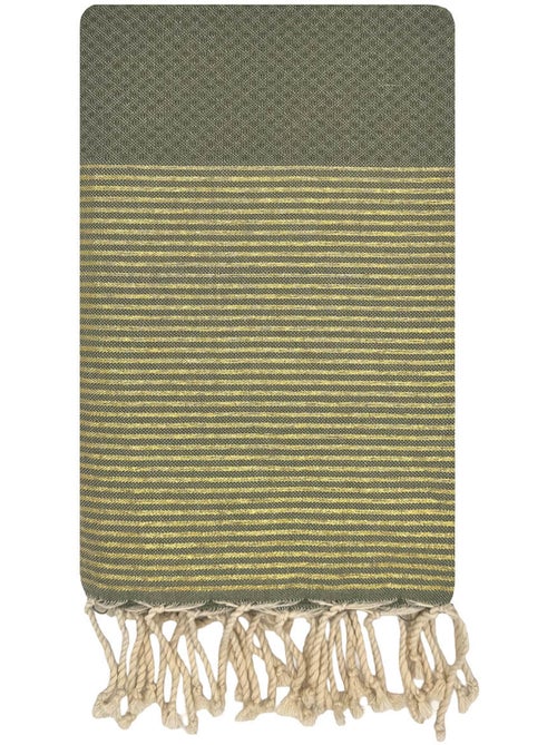 Reva | Fouta serviette plage nid d'abeille coton recyclé 1x2 m Seychelles - Kiabi