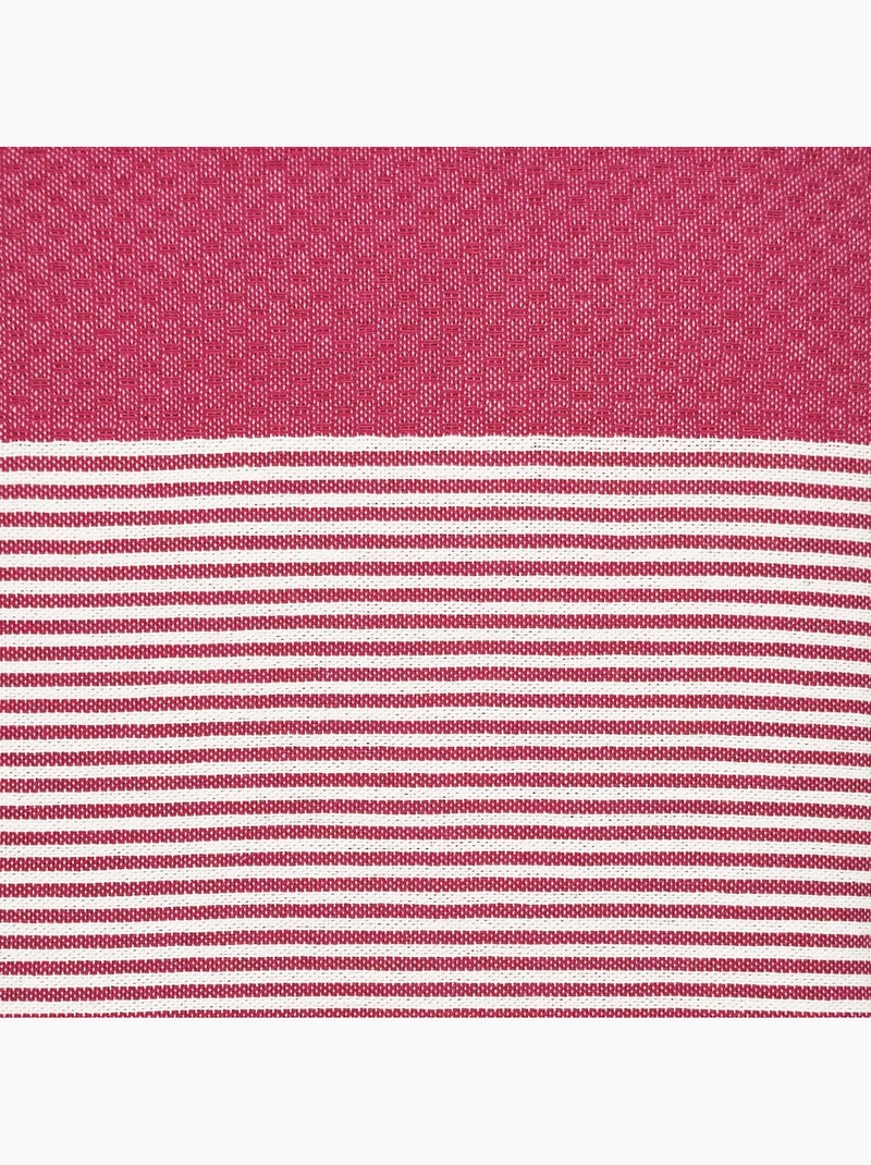 Reva | Fouta serviette plage nid d'abeille coton recyclé 1x2 m Seychelles Rose - Kiabi
