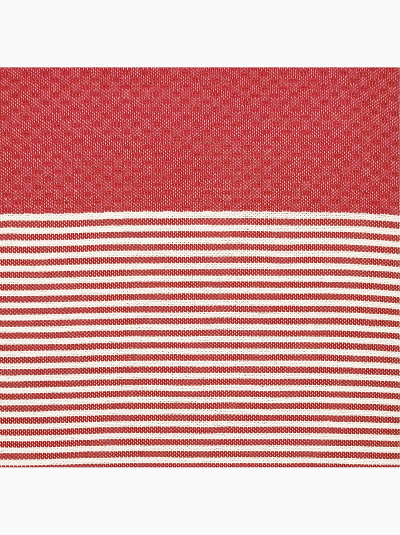 Reva | Fouta serviette plage nid d'abeille coton recyclé 1x2 m Seychelles Rouge - Kiabi