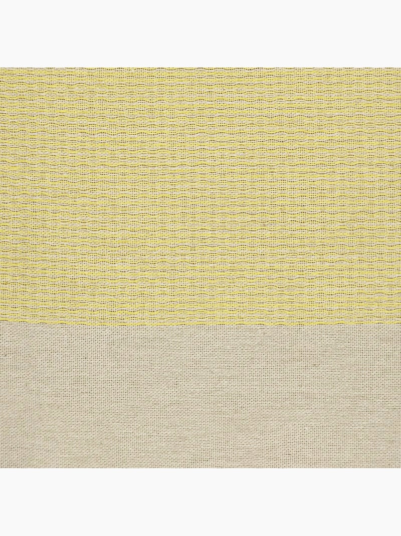 Reva | Fouta tunisienne tissage nid d'abeille coton recyclé 1x2 m Ibiza Jaune clair - Kiabi