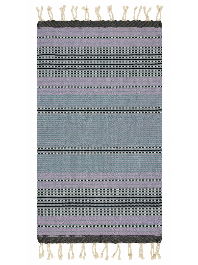 Reva | Fouta tunisienne traditionnelle en coton recyclé 1x2 m Bora Bora Parme - Kiabi