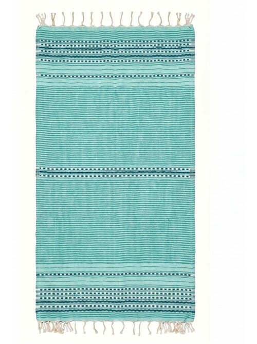 Reva | Fouta tunisienne traditionnelle en coton recyclé 1x2 m Bora Bora - Kiabi Reva | Fouta tunisienne traditionnelle en coton recyclé 1x2 m Bora Bora - Kiabi