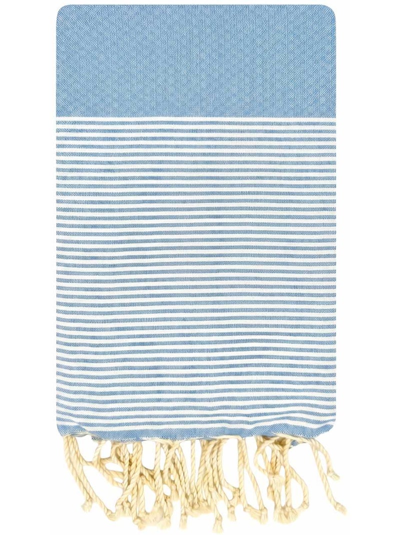 Reva | Mini fouta enfant en coton recyclé 70x140 cm Félicité Bleu ciel - Kiabi