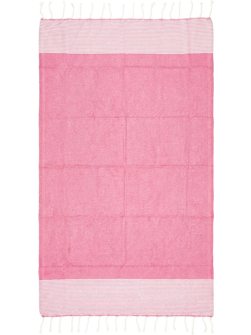 Reva | Mini fouta enfant en coton recyclé 70x140 cm Félicité Rose clair - Kiabi