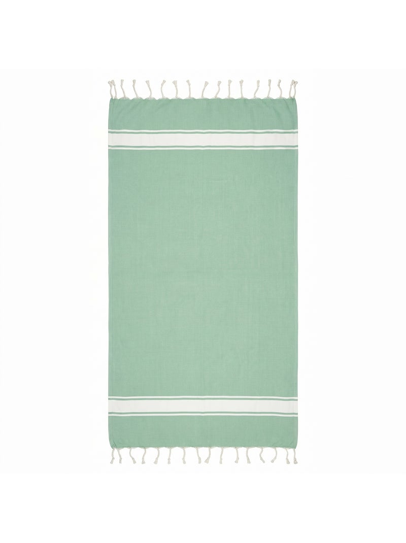 Reva | Mini fouta enfant serviette plage coton recyclé 70 x 140 cm Koh Lipe Vert - Kiabi