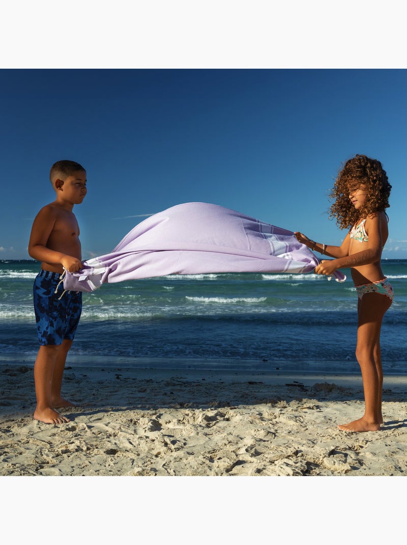Reva | mini fouta enfant serviette plage coton recyclé 70 x 140 cm koh lipe Violet - Kiabi
