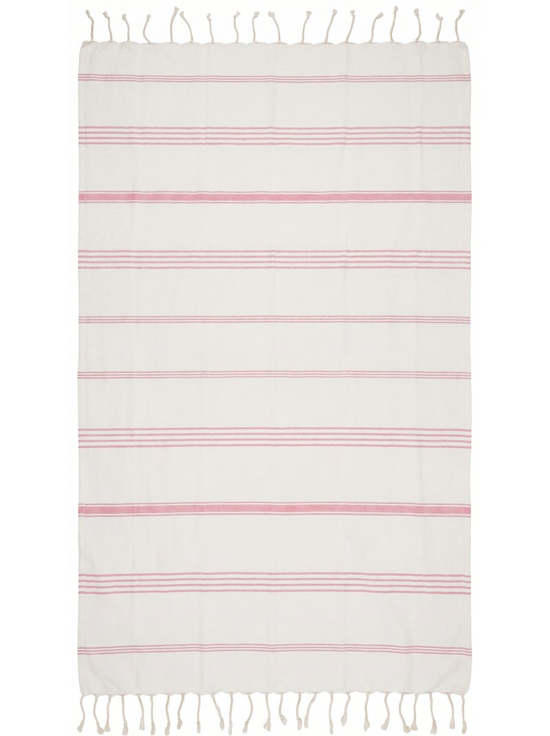 Reva | Mini fouta pour enfant en coton recyclé 70 x 140 cm Paros Rose - Kiabi
