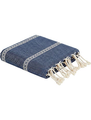 Reva | Traditionnelle fouta en coton recyclé anti-sable 1mx2m Djerba