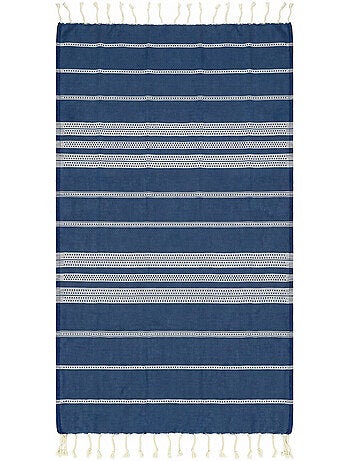 Reva | Traditionnelle fouta en coton recyclé anti-sable 1mx2m Djerba