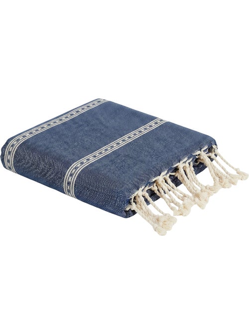 Reva | traditionnelle fouta en coton recyclé anti-sable 1mx2m djerba - Kiabi