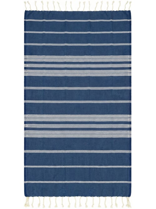 Reva | traditionnelle fouta en coton recyclé anti-sable 1mx2m djerba - Kiabi
