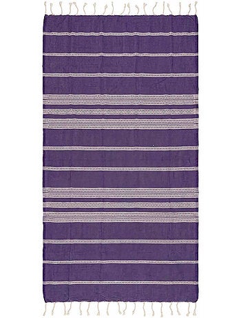 Reva | Traditionnelle fouta en coton recyclé anti-sable 1mx2m Djerba