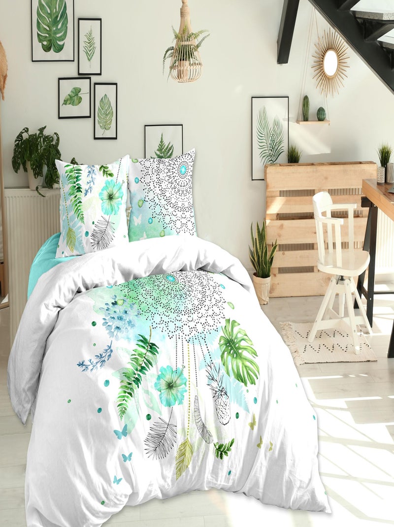 REVE TROPICAL MULTICOLORE HC 240x220 PLACEE + 2TAIES PLACEES Multicolore - Kiabi
