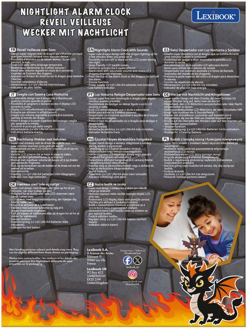 Réveil - Veilleuse Dragon avec effets sonores - Kiabi