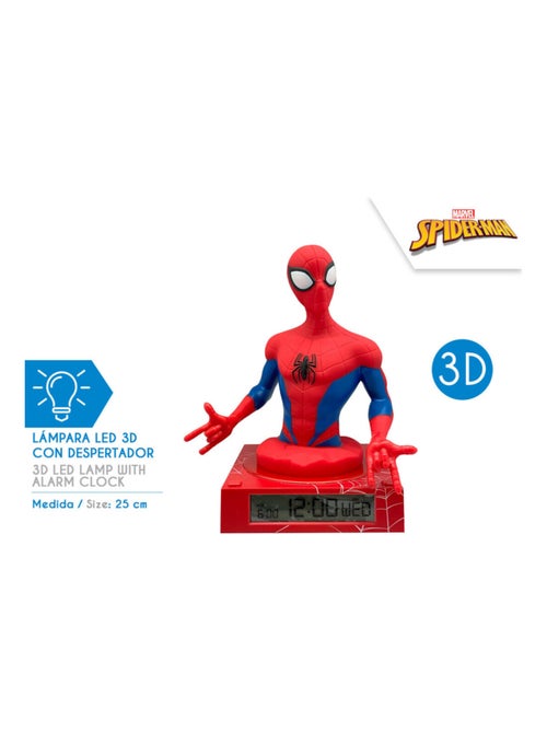 Réveil 3D - Spiderman - Rouge - Kiabi
