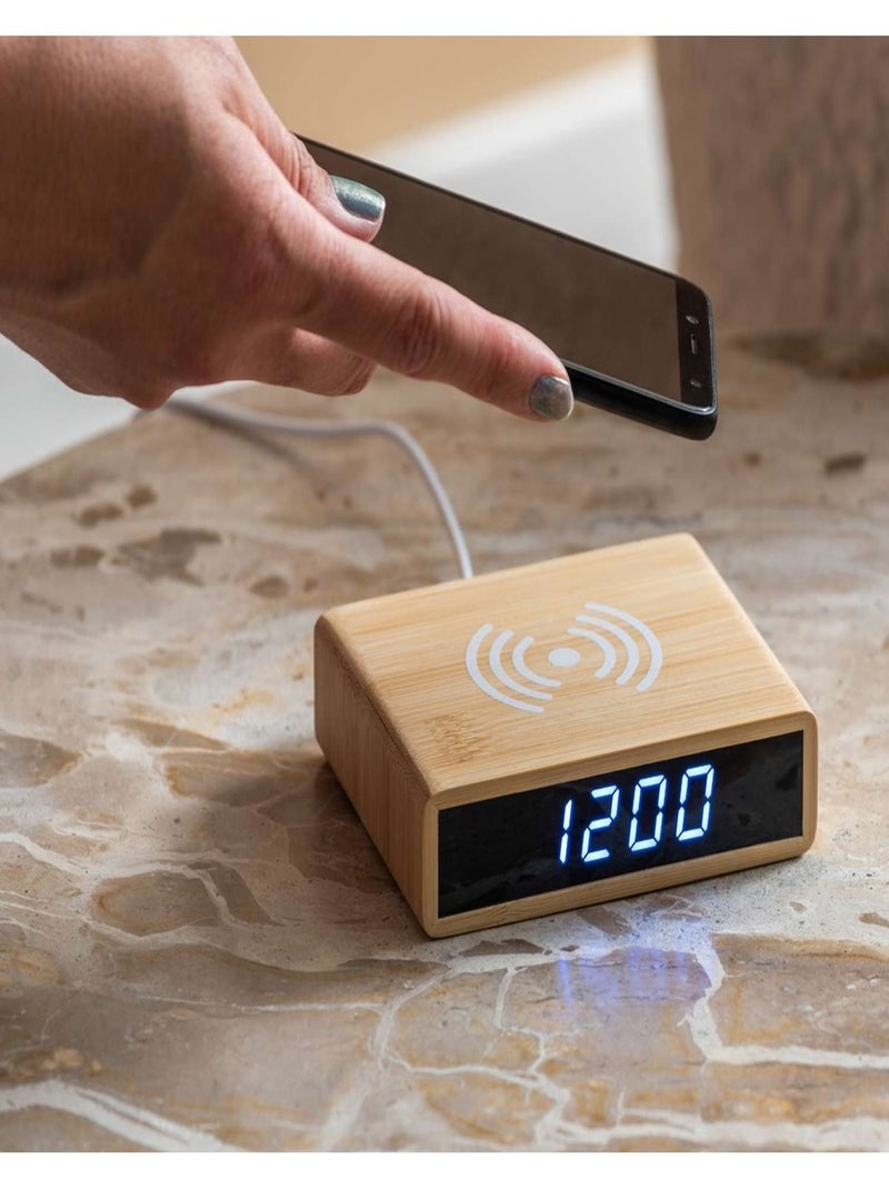 Réveil avec recharge de smartphone Marron - Kiabi