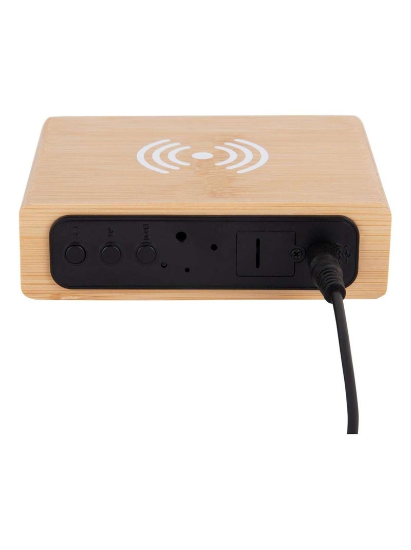 Réveil avec recharge de smartphone Marron - Kiabi