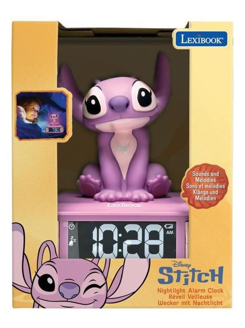 Réveil avec Veilleuse Angel en 3D Rose - Kiabi