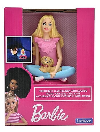 Réveil avec veilleuse Barbie en 3D