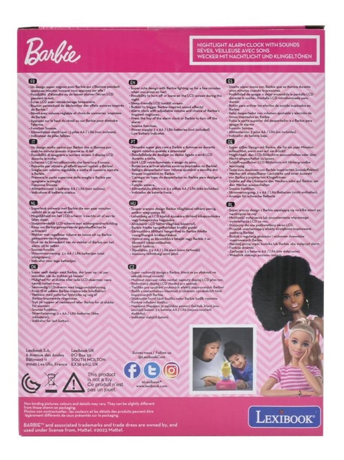 Réveil avec veilleuse Barbie en 3D - Kiabi