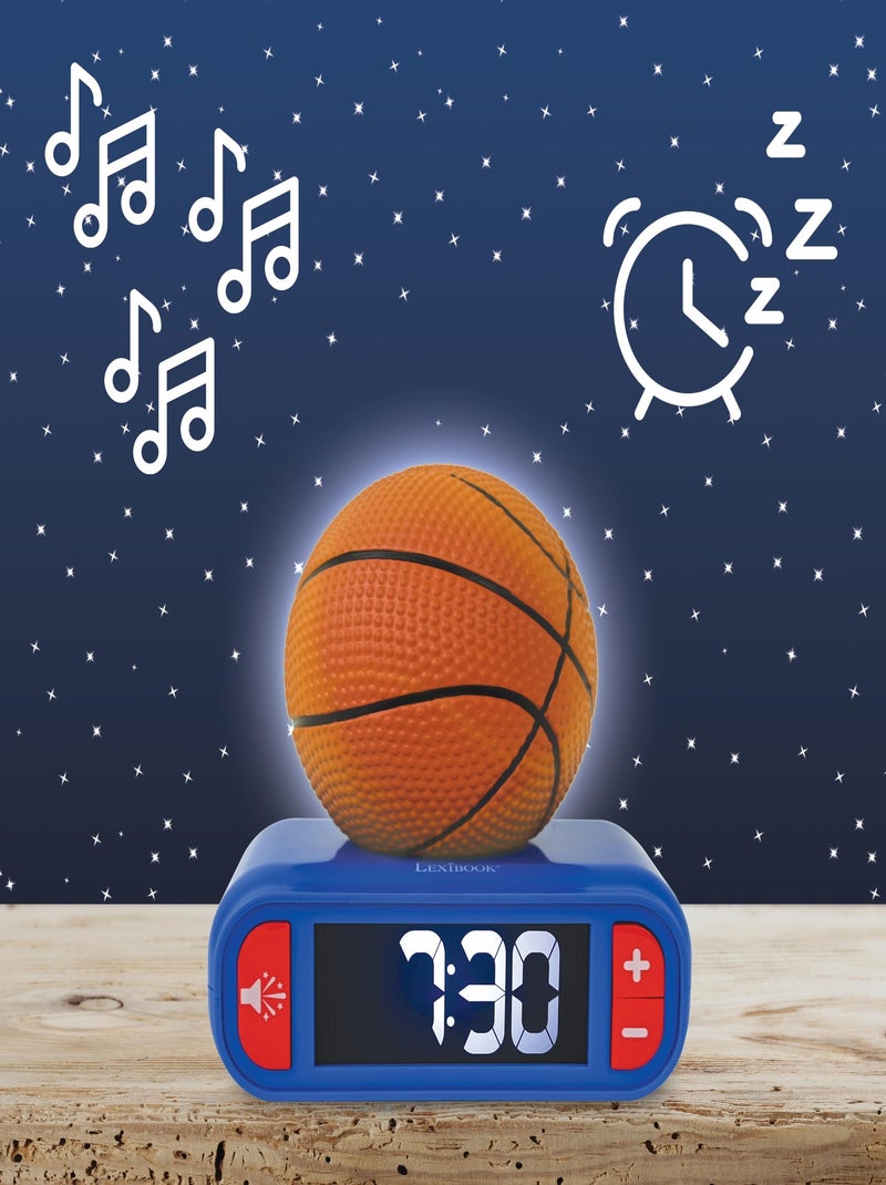 Réveil avec veilleuse Basketball en 3D Orange - Kiabi