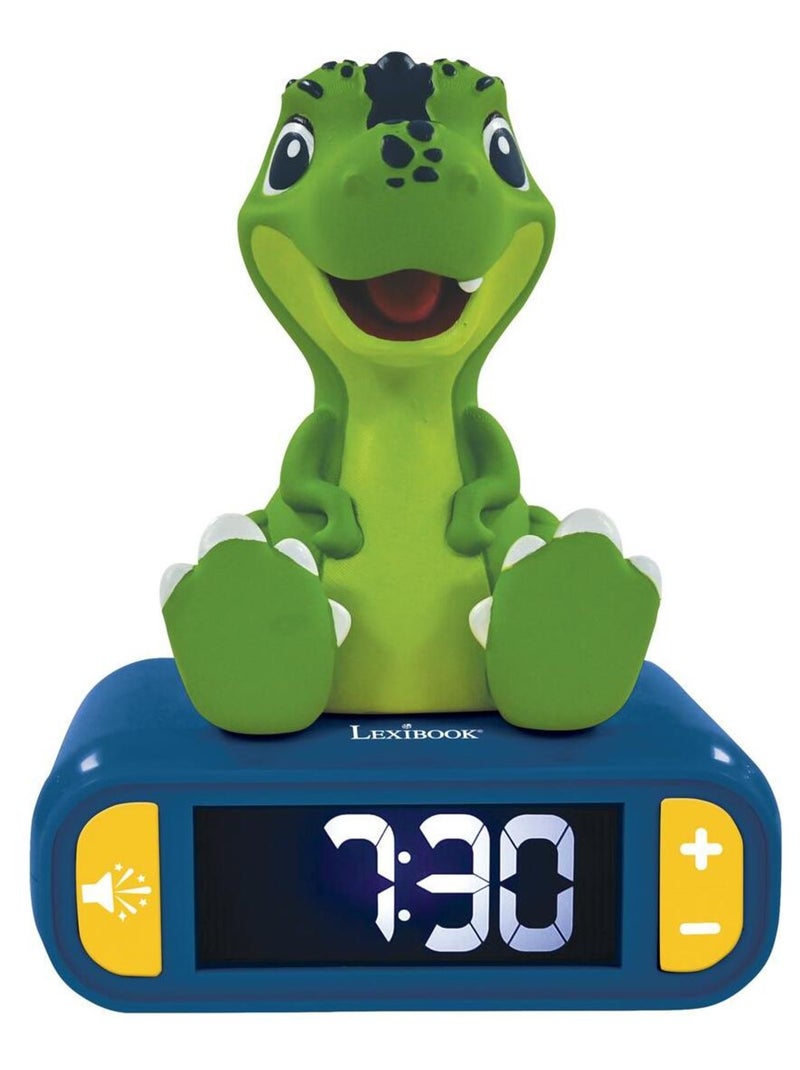 Réveil avec veilleuse Dinosaure en 3D Vert - Kiabi