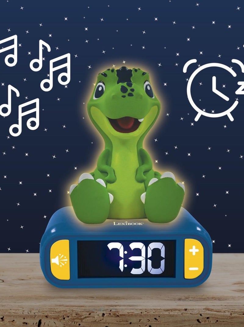 Réveil avec veilleuse Dinosaure en 3D Vert - Kiabi