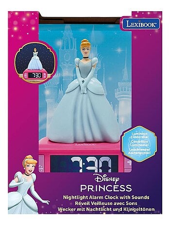 Réveil avec veilleuse Disney Princesses Cendrillon 3D
