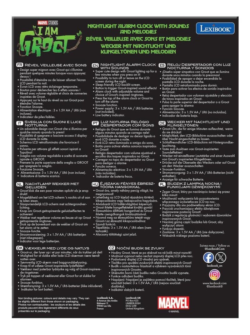 Réveil avec veilleuse Groot des Gardiens de la Galaxie 3D Vert - Kiabi