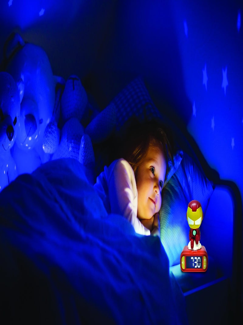 Réveil avec Veilleuse Iron Man en 3D Rouge - Kiabi