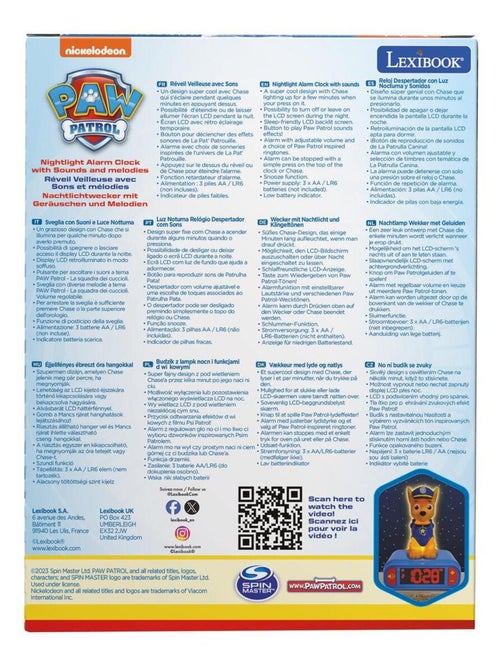 Réveil avec veilleuse La Pat Patrouille Chase en 3D - Kiabi