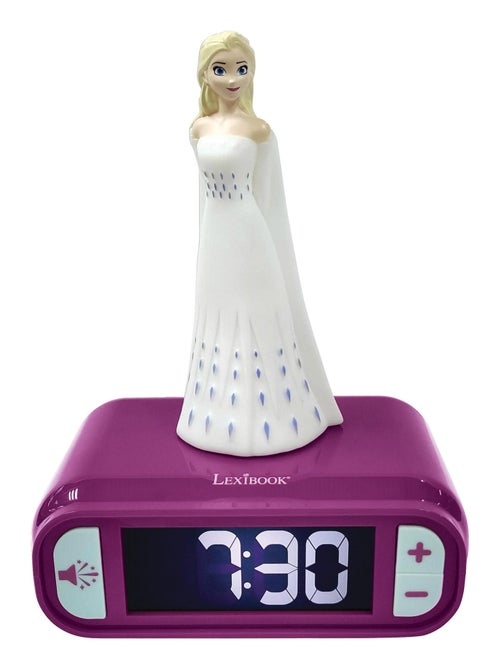 Réveil avec veilleuse La reine des neiges Elsa en 3D - Kiabi
