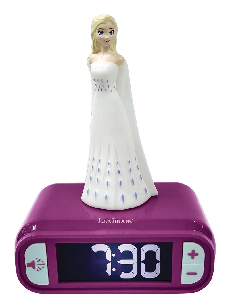 Réveil avec veilleuse La reine des neiges Elsa en 3D N/A - Kiabi