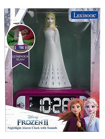 Réveil avec veilleuse La reine des neiges Elsa en 3D