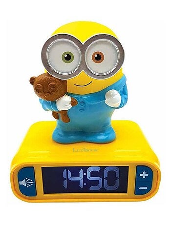 Réveil avec Veilleuse Les Minions en 3D