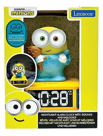 Réveil avec Veilleuse Les Minions en 3D